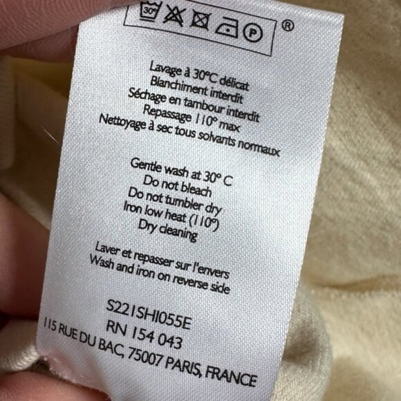 Sezane Eva Shirt Mottled Ecru Size 36 French / US 4 Ruffle Button Top Blouse - Picture 13 of 16